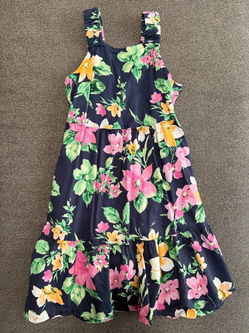 Old Navy Navy Floral Sundress with Pink & Yellow Blooms